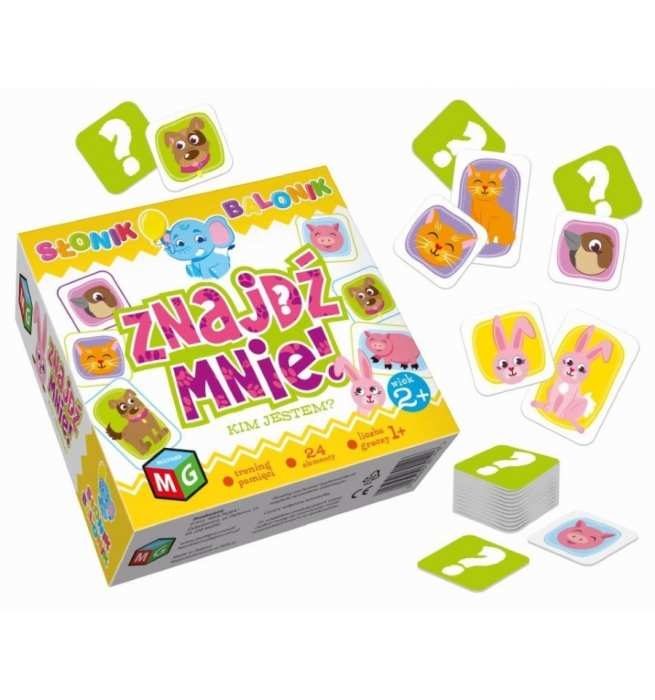 Gra i układanka Znajdź mnie – zestaw plansz i żetonów dla dzieci 2+