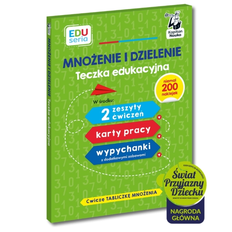 Zielona teczka edukacyjna Kapitan Nauka Mnożenie i dzielenie dla dzieci 6+.