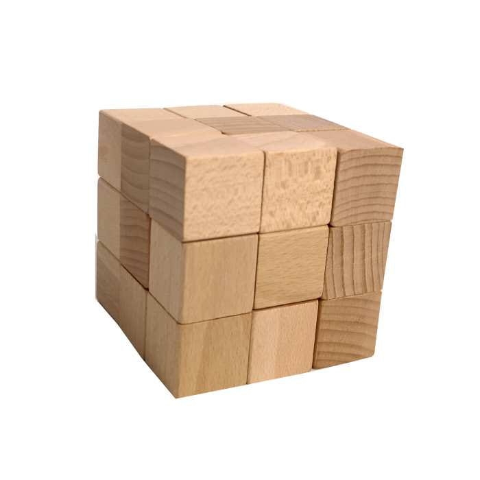 Naturalna kostka logiczna drewniana łamigłówka dla dzieci