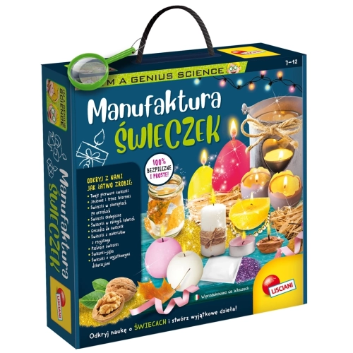 Pudełko zestawu kreatywnego Lisciani Manufaktura Świeczek dla dzieci 7-12 lat.