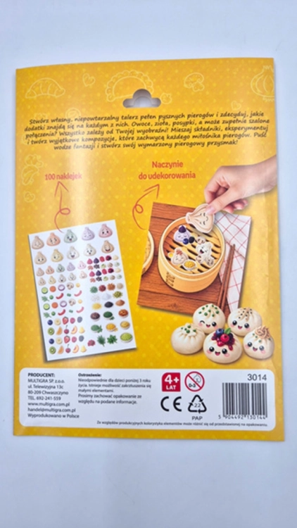 Tył opakowania zestawu kreatywnego z instrukcją zabawy, opisem wyklejanki, informacjami o producencie Multigra i kodem kreskowym.