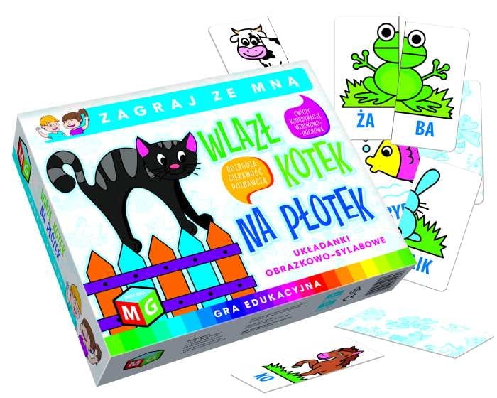 Wlazł kotek na płotek – opakowanie gry edukacyjnej dla dzieci 3+ od Multigra