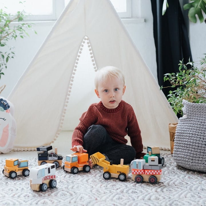 samochód drewniany straż