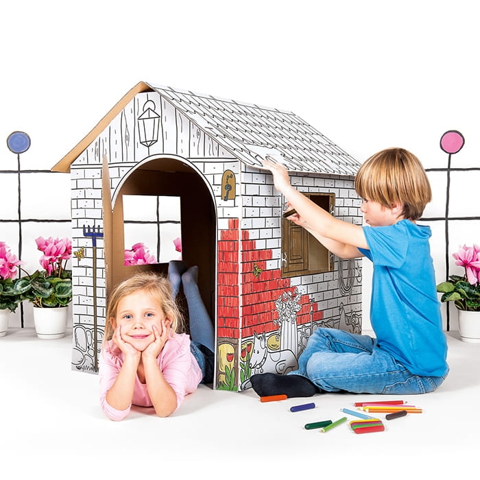 Malownicza Zagroda - zabawka z kartonu do malowania