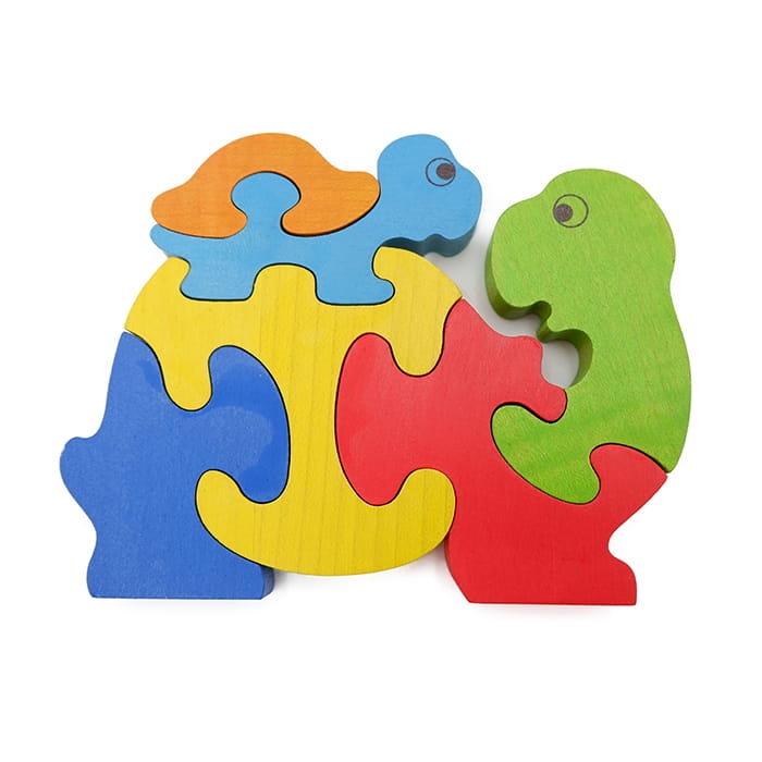 Układanka drewniana kolorowa Żółwik - puzzle drewniane dla dzieci