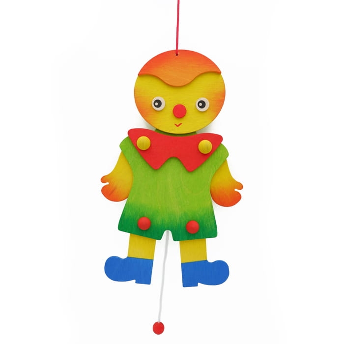 Drewniana zabawka lalka na sznurku w kształcie chłopca