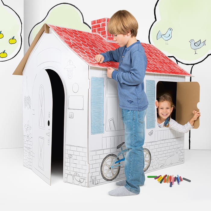 Twój Domek - zabawka z kartonu do składania i malowania - Tektorado 3+