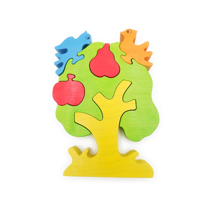 Układanka drewniana kolorowa Drzewko - puzzle drewniane dla dzieci