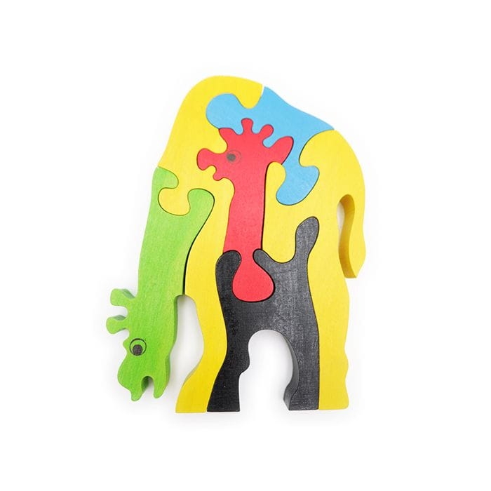 Układanka drewniana kolorowa Żyrafa - puzzle drewniane dla dzieci