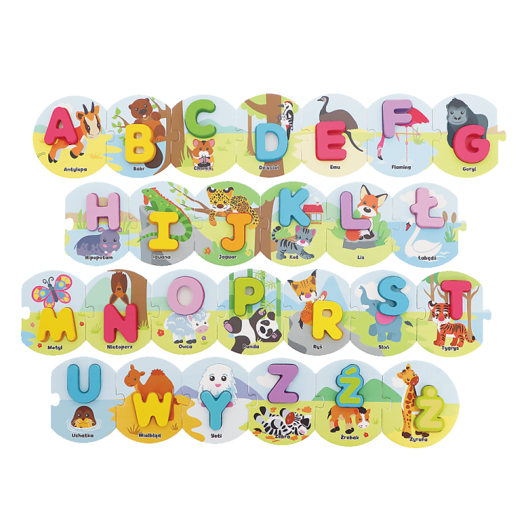 alfabetyczna układanka zabawka montessori