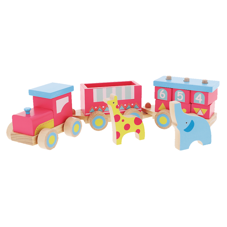 Wagoniki z afryki pociąg drewniany z klocków