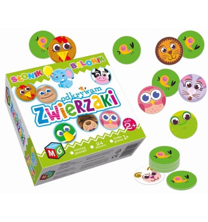 Elementy gry Odkrywam Zwierzaki – kolorowe zwierzątka dla najmłodszych dzieci