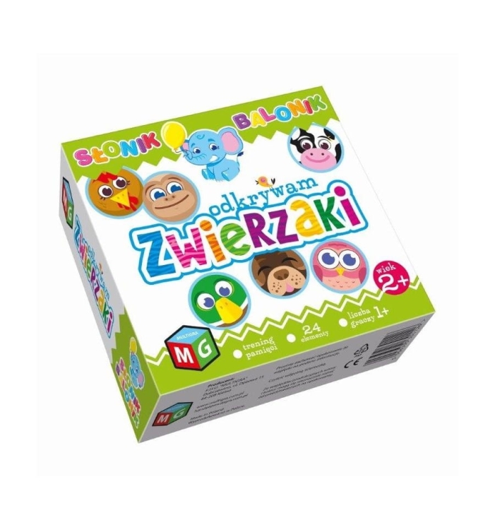 Gra Odkrywam Zwierzaki Multigra z serii Słonik Balonik – edukacyjna gra dla dzieci 2+
