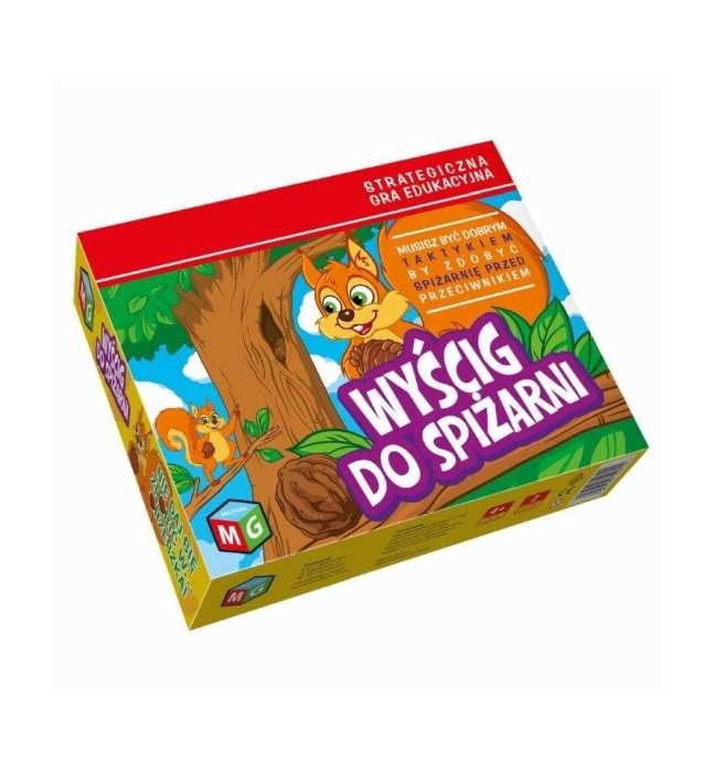 Gra planszowa Wyścig do spiżarni Multigra – kolorowa plansza z torami, żetonami i pionkami zwierząt dla dzieci 4+