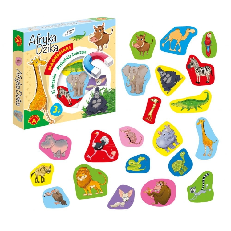Afrykańskie zwierzęta na magnesach – edukacja i zabawa w jednym.
