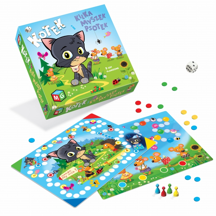 opakowanie gry planszowej multigra kotek i kilka myszek psotek