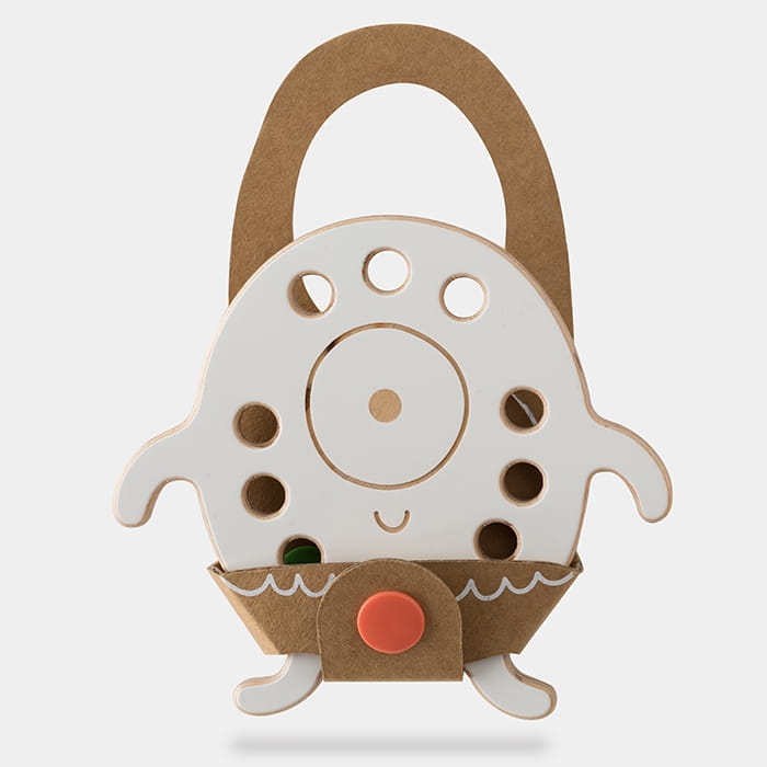 Drewniana przeplatanka dla dzieci Cyklop Czesiu - sensoryczna zabawka zręcznościowa do rozwoju motoryki małej