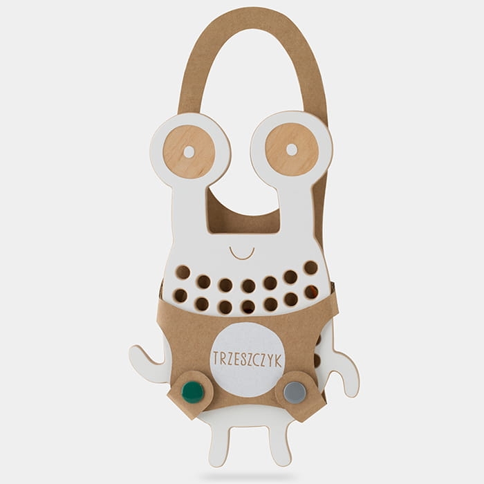 Drewniana przeplatanka dla dzieci Trzeszczyk - sensoryczna zabawka zręcznościowa do motoryki małej