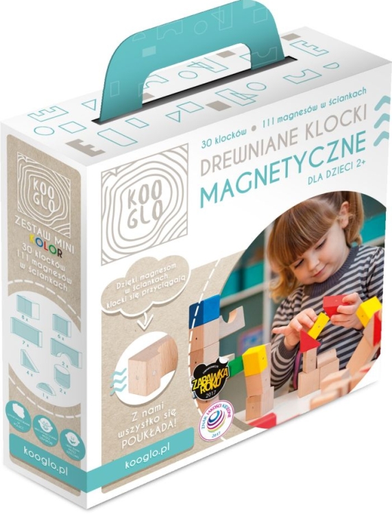 Drewniane klocki magnetyczne dla dzieci - zestaw MINI COLOR