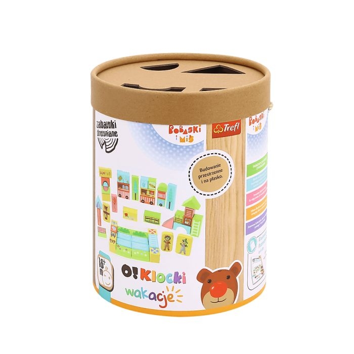 klocki kolorowe konstrukcyjne dla dzieci w wiaderku z sorterem