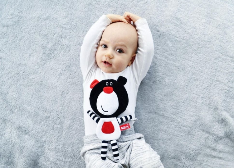 miękka zabawka sensoryczna dla niemowląt misio buu