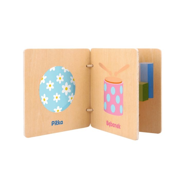 drewniana książeczka dla dzieci