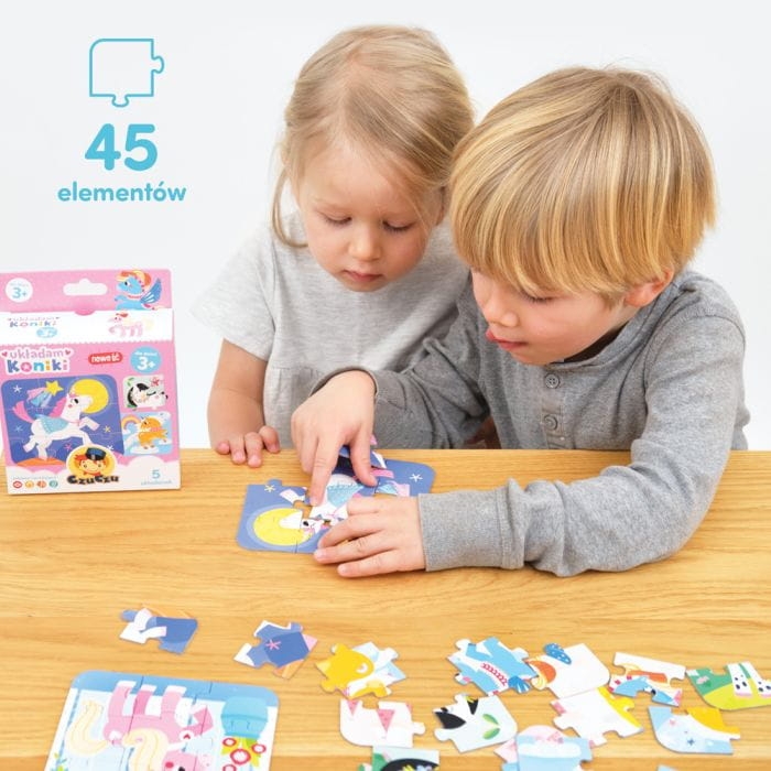 Kolorowe puzzle z konikami dla najmłodszych