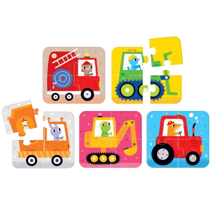 kreatywne puzzle z pojazdami dla malucha czuczu