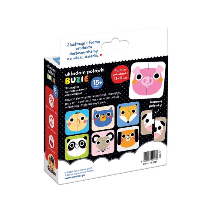 Zabawka edukacyjna CzuCzu do nauki emocji i dopasowywania buziek