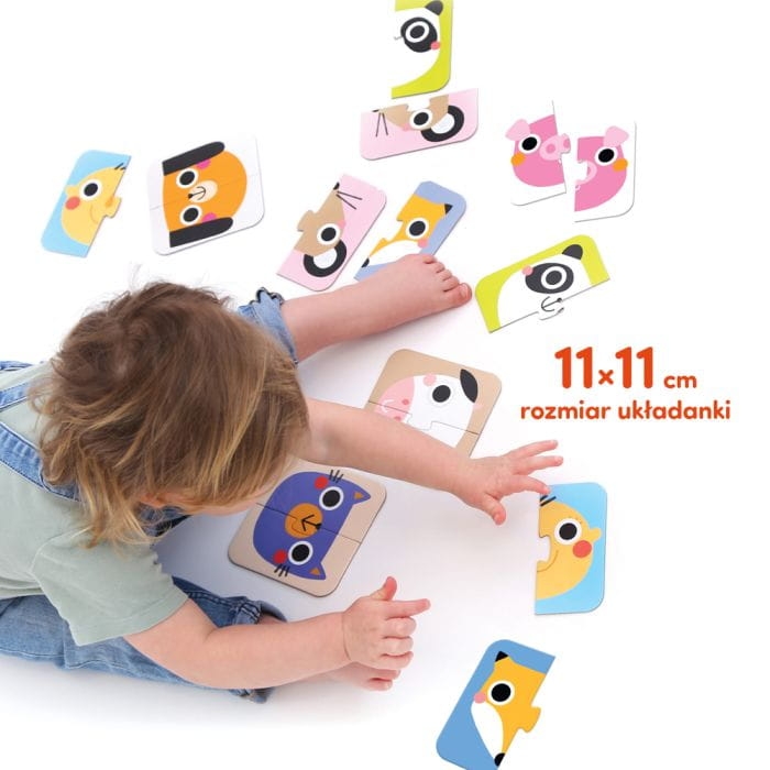 Kolorowe puzzle CzuCzu Układam połówki – buzie dla 15 miesięcy+