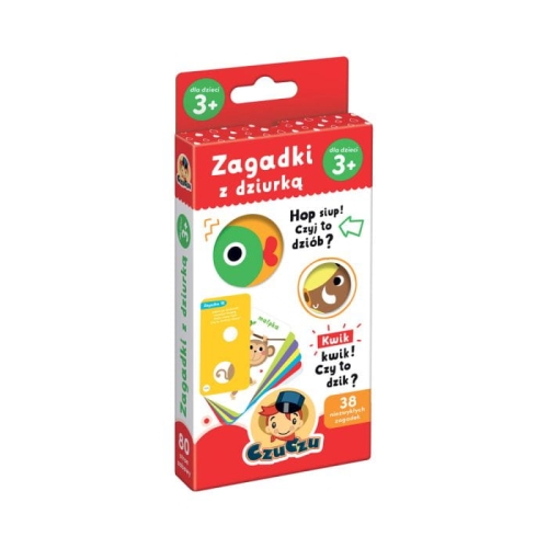 Zagadki z dziurką CzuCzu dla dzieci 3+ – edukacyjna książeczka z otworami