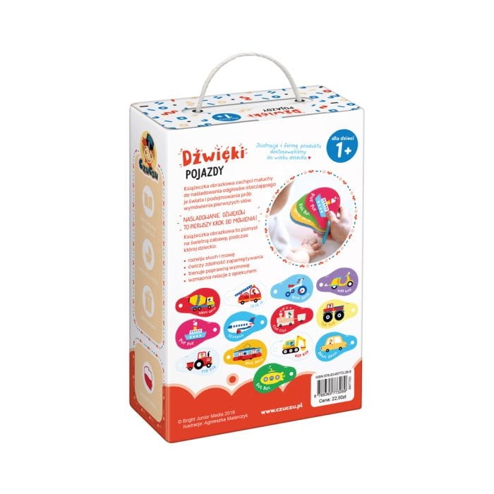 Edukacyjna książeczka CzuCzu Dźwięki Pojazdy dla niemowląt od 12 msc