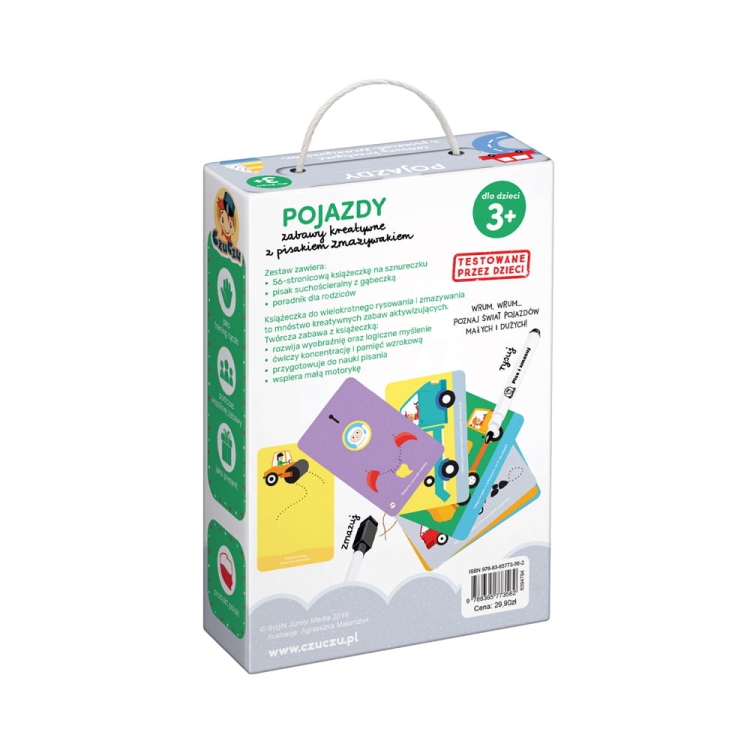 Zestaw edukacyjny Pojazdy CzuCzu – rysowanie i ścieranie