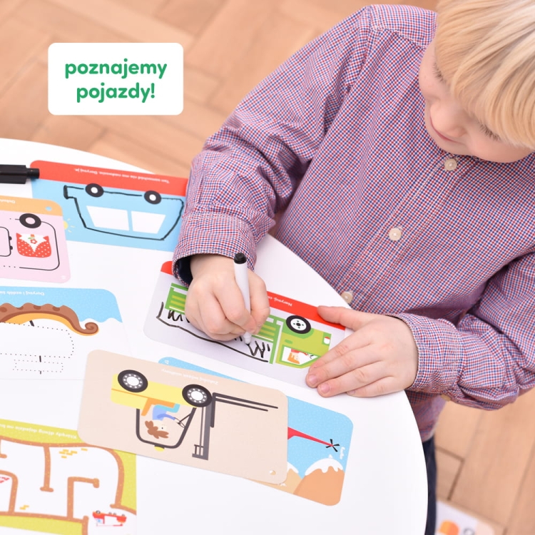 Pojazdy CzuCzu – nauka i zabawa z zestawem zmazywalnym