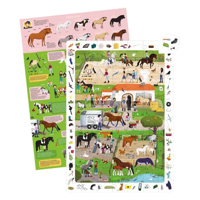 puzzle dla dzieci z motywem stadniny koni