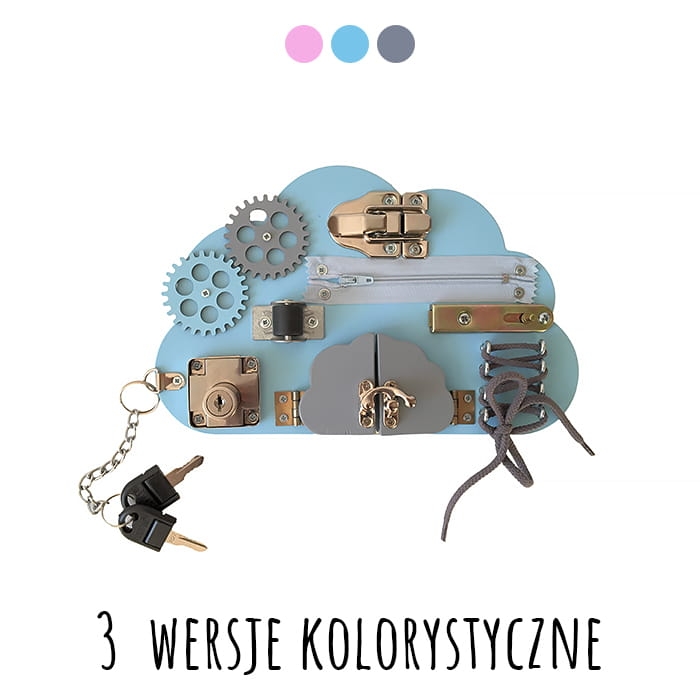 Drewniana sensoryczna tablica manipulacyjna Montessori dla dzieci w kształcie chmurki