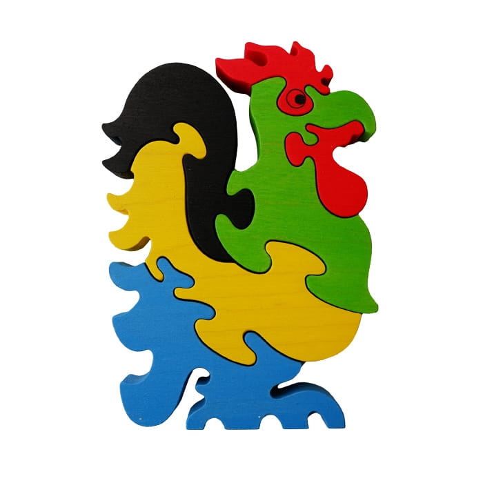 Puzzle drewniane dla dzieci układanka Kogut 1+