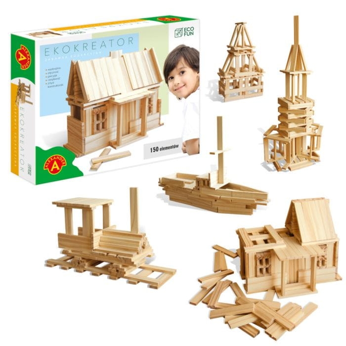 Ekologiczny zestaw drewniany ECO FUN Ekokreator 150 elementów