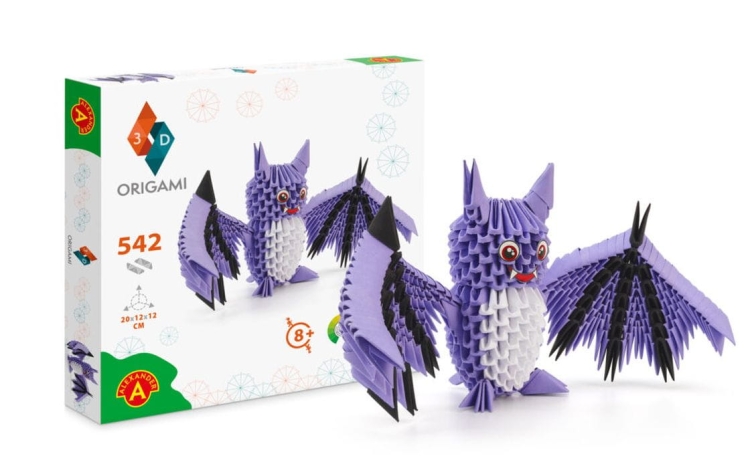 Zestaw figurka i opakowanie ORIGAMI 3d Nietoperz