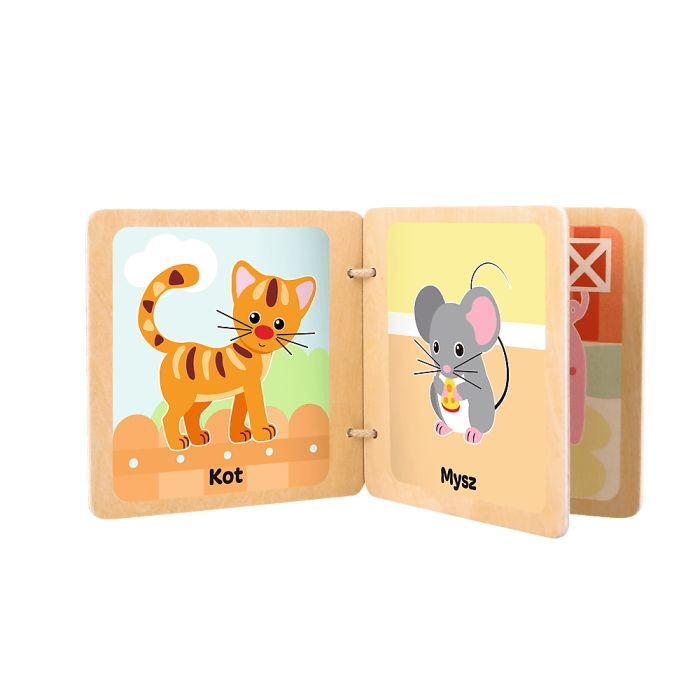 książeczka drewniana dla najmłodszych