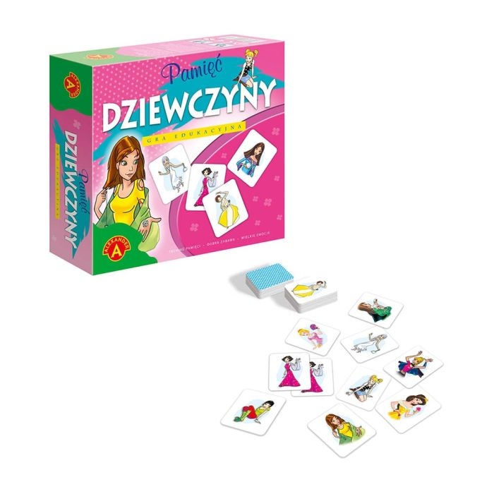 Rozłożone karty z gry pamięciowej dla dzieci Pamięć – Dziewczyny