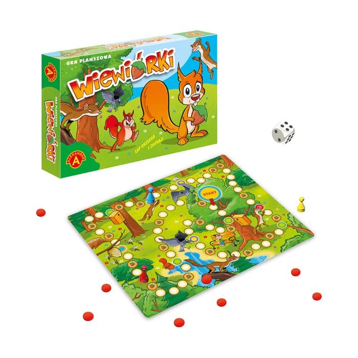 Plansza i pionki gry Wiewiórki Big Alexander