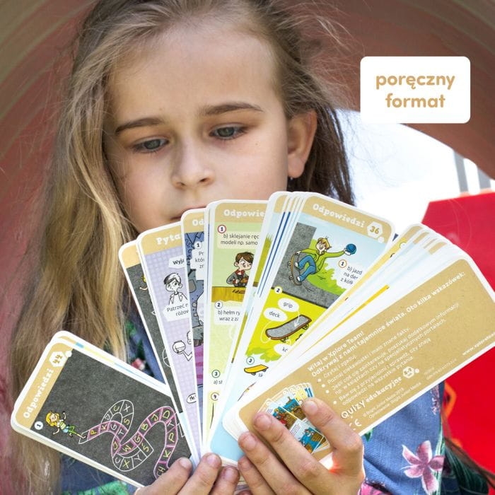 Dziecko rozwiązujące quizy edukacyjne Xplore Team 8‑9 lat