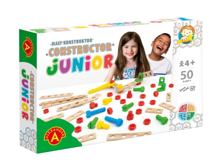 Mały Konstruktor Junior 50 el. Alexander – zestaw kreatywny dla dzieci.