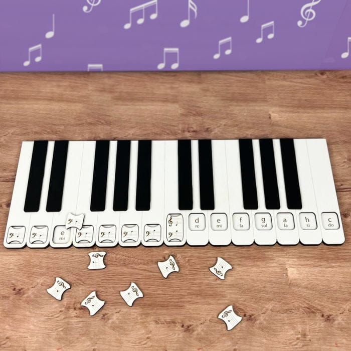 Drewniane pianino edukacyjne nauka nut na klawiaturze