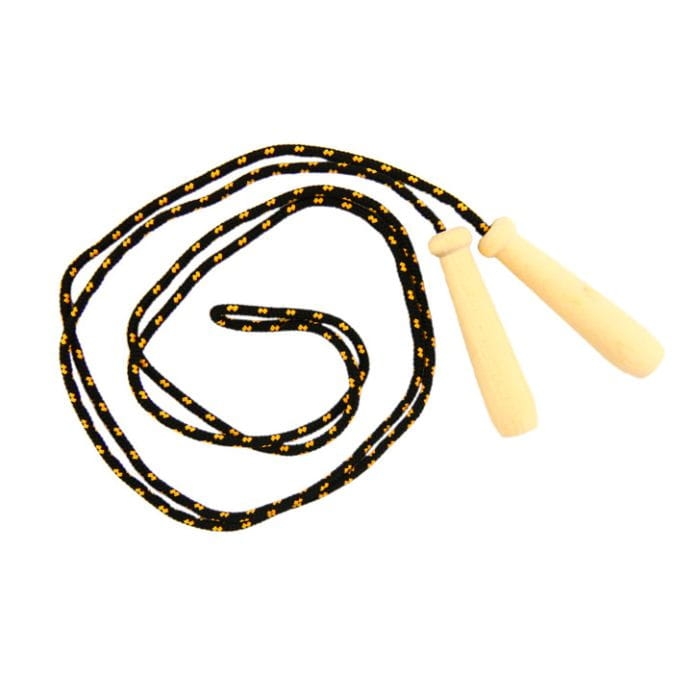 Skakanka sznurkowa z drewnianymi raczkami kolor czarny Akson