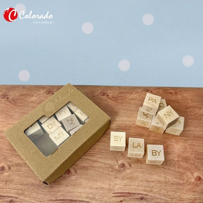 klocki drewniane sylaby otwarte