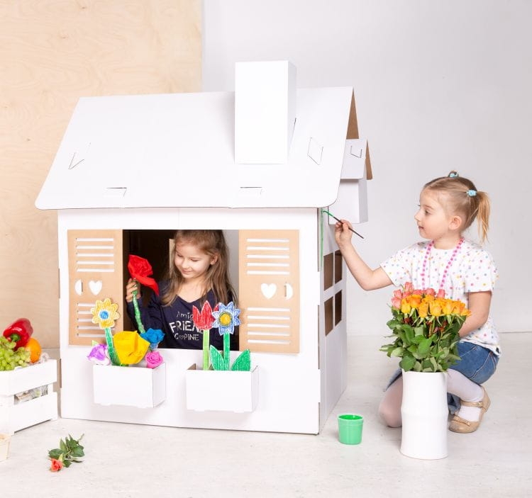 Dom kwiatów - zabawka z kartonu do malowania - Tektorado 3+