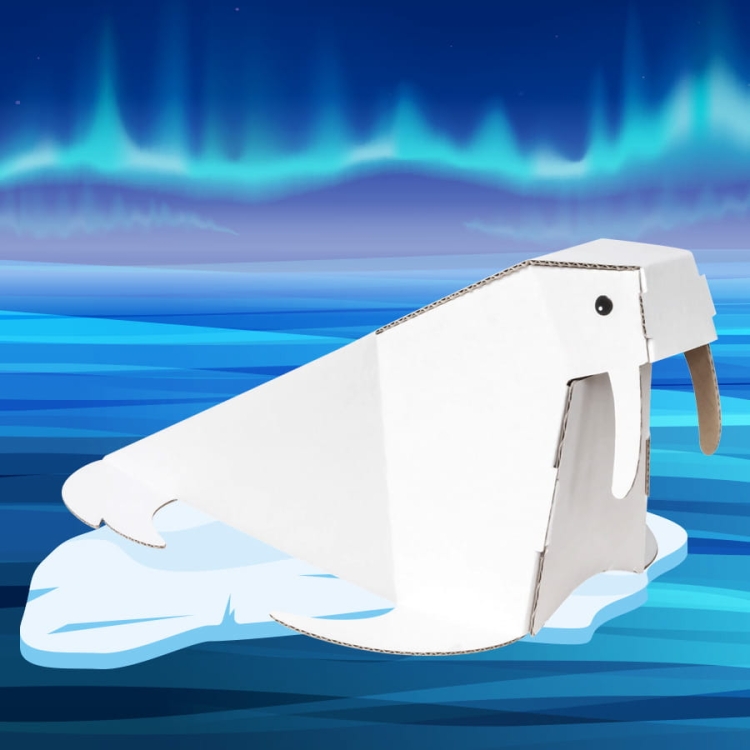 kartonowe figurki zwierząt z bieguna północnego