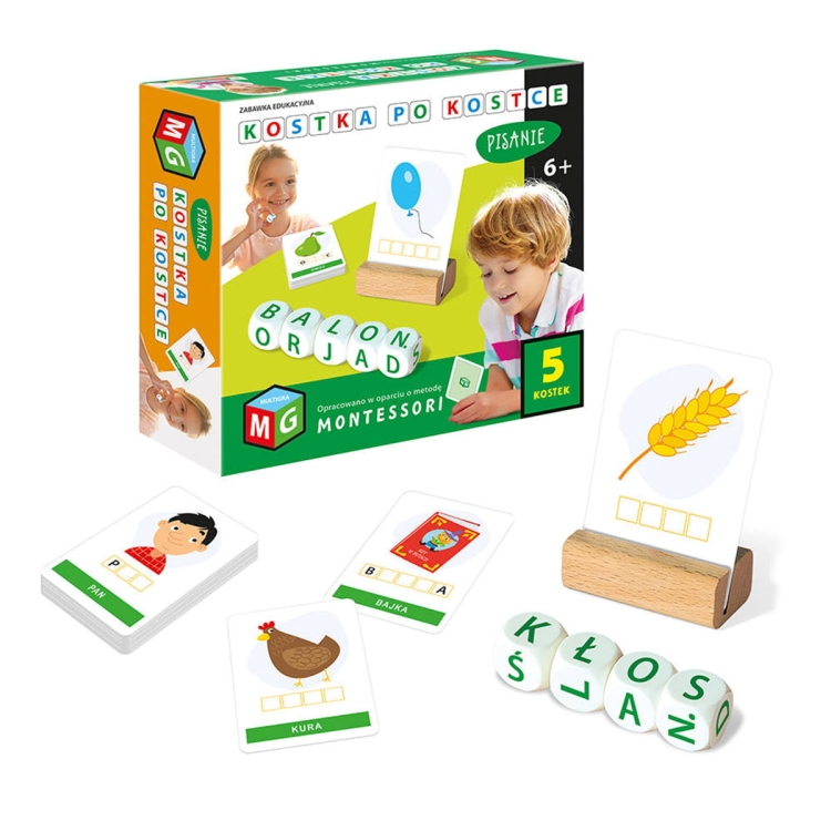 zabawka edukacyjna kostka po kostce 5 kostek